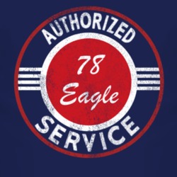 Authorized Service 1978 Golden Eagle Distressed Look Dark T Shirt