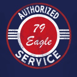 Authorized Service 1979 Golden Eagle Distressed Look Dark T Shirt