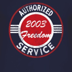 Authorized Service 2003 Liberty Freedom Distressed Look Dark T Shirt