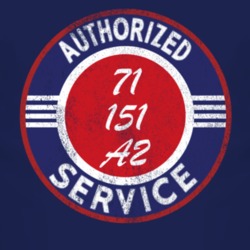 Authorized Service 1971 M 151 A2 Distressed Look Dark T Shirt