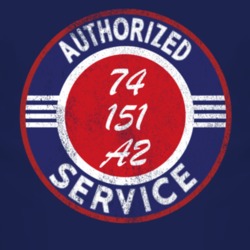 Authorized Service 1974 M 151 A2 Distressed Look Dark T Shirt