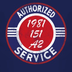 Authorized Service 1981 M 151 A2 Distressed Look Dark T Shirt