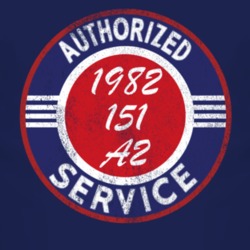 Authorized Service 1982 M 151 A2 Distressed Look Dark T Shirt