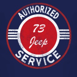 Authorized Service 1973 Super Jeep Distressed Look Dark T Shirt