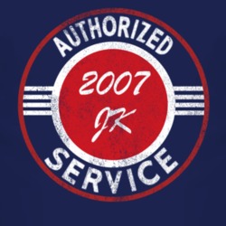 Authorized Service 2007 Wrangler JK Distressed Look Dark T Shirt