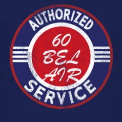 Authorized Service 1960 CHEVY BEL AIR Distressed Look Dark T Shirt