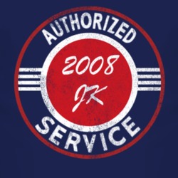 Authorized Service 2008 Wrangler JK Distressed Look Dark T Shirt