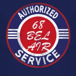 Authorized Service 1968 CHEVY BEL AIR Distressed Look Dark T Shirt
