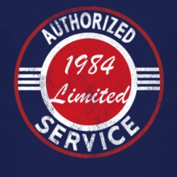 Authorized Service 1984 Cherokee Limited Distressed Look Dark T Shirt