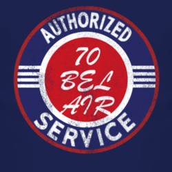 Authorized Service 1970 CHEVY BEL AIR Distressed Look Dark T Shirt