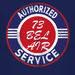 Authorized Service 1973 CHEVY BEL AIR Distressed Look Dark T Shirt