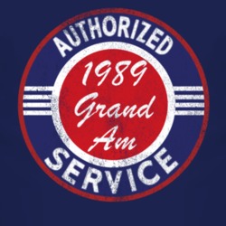Authorized Service 1989 Pontiac Grand Am Distressed Look Dark T Shirt
