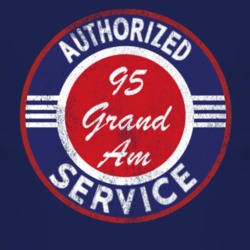 Authorized Service 1995 Pontiac Grand Am Distressed Look Dark T Shirt