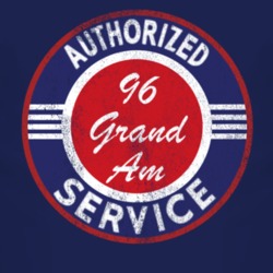 Authorized Service 1996 Pontiac Grand Am Distressed Look Dark T Shirt