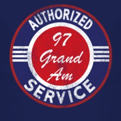 Authorized Service 1997 Pontiac Grand Am Distressed Look Dark T Shirt