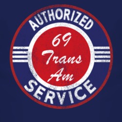 Authorized Service 1969 Pontiac Trans Am Distressed Look Dark T Shirt