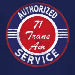 Authorized Service 1971 Pontiac Trans Am Distressed Look Dark T Shirt