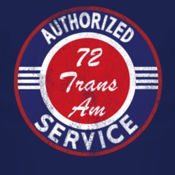 Authorized Service 1972 Pontiac Trans Am Distressed Look Dark T Shirt