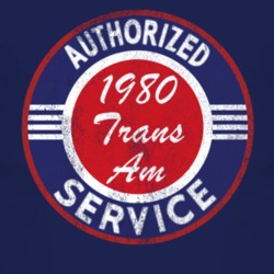 Authorized Service 1980 Pontiac Trans Am Distressed Look Dark T Shirt