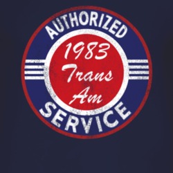 Authorized Service 1983 Pontiac Trans Am Distressed Look Dark T Shirt