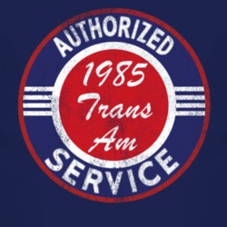 Authorized Service 1985 Pontiac Trans Am Distressed Look Dark T Shirt