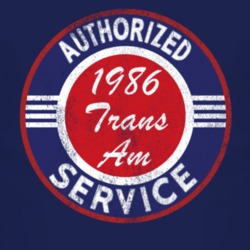 Authorized Service 1986 Pontiac Trans Am Distressed Look Dark T Shirt