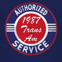 Authorized Service 1987 Pontiac Trans Am Distressed Look Dark T Shirt