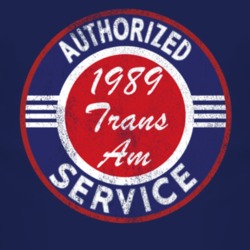 Authorized Service 1989 Pontiac Trans Am Distressed Look Dark T Shirt