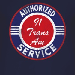 Authorized Service 1991 Pontiac Trans Am Distressed Look Dark T Shirt