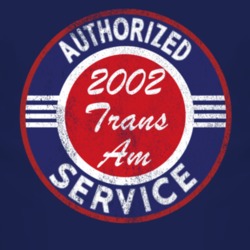 Authorized Service 2002 Pontiac Trans Am Distressed Look Dark T Shirt