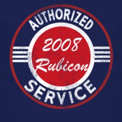 Authorized Service 2008 JK Rubicon Distressed Look Dark T Shirt