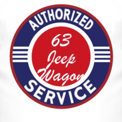 Authorized Service 1963 Willys Jeep Wagon T Shirt