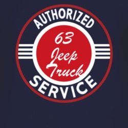 Authorized Service 1963 Willys Jeep Truck Dark T Shirt
