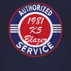 Authorized Service 1981 Chevy K5 Blazer Distressed Look Dark T Shirt