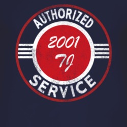 Authorized Service 2001 Wrangler TJ Distressed Look Dark T Shirt