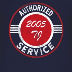 Authorized Service 2005 Wrangler TJ Distressed Look Dark T Shirt