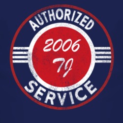 Authorized Service 2006 Wrangler TJ Distressed Look Dark T Shirt