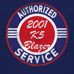 Authorized Service 2001 Chevy K5 Blazer Distressed Look Dark T Shirt