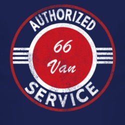Authorized Service 1966 Chevy Van Distressed Look Dark T Shirt