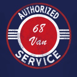 Authorized Service 1968 Chevy Van Distressed Look Dark T Shirt