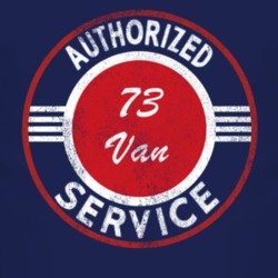 Authorized Service 1973 Chevy Van Distressed Look Dark T Shirt