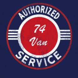 Authorized Service 1974 Chevy Van Distressed Look Dark T Shirt