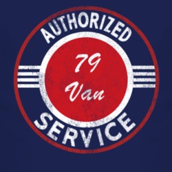 Authorized Service 1979 Chevy Van Distressed Look Dark T Shirt