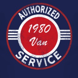Authorized Service 1980 Chevy Van Distressed Look Dark T Shirt