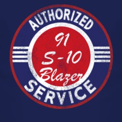 Authorized Service 1991 Chevy S-10 Blazer Distressed Look Dark T Shirt