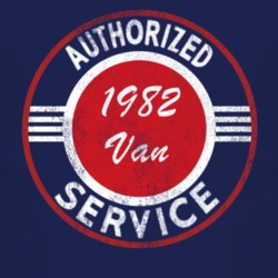 Authorized Service 1982 Chevy Van Distressed Look Dark T Shirt
