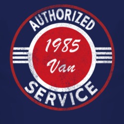 Authorized Service 1985 Chevy Van Distressed Look Dark T Shirt