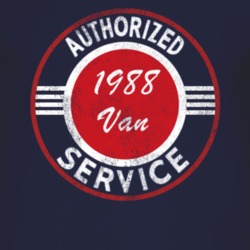 Authorized Service 1988 Chevy Van Distressed Look Dark T Shirt