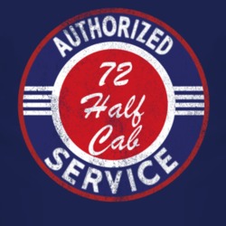 Authorized Service 1972 Commando Half Cab Distressed Look Dark T Shirt