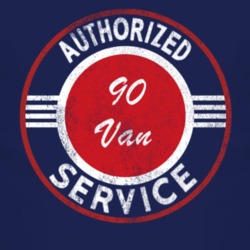 Authorized Service 1990 Chevy Van Distressed Look Dark T Shirt
